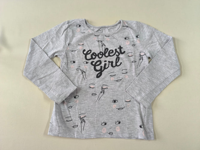 T-shirt m.l gris "Coolest girl, moins cher chez Petit Kiwi