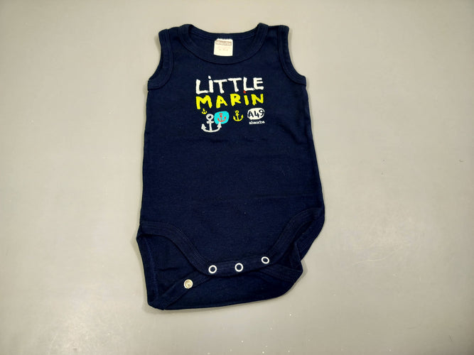 Body s.m bleu marine  "little marin" 100% coton, moins cher chez Petit Kiwi