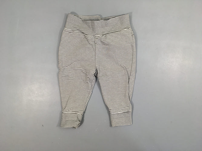 Pantalon jersey blanc rayé gris 95%Cotonbio 5%Elastane, moins cher chez Petit Kiwi