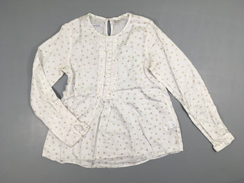 Blouse m.l blanc étoiles dorées froufrou bustes