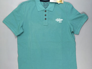 Neuf-Polo m.c vert bleuté Vintage