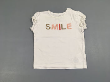 T-shirt m.c blanc Smile sequins