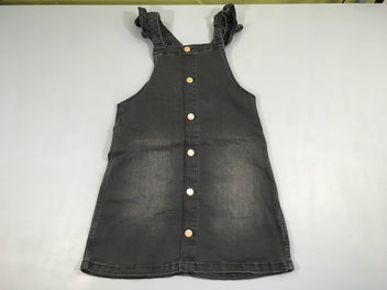 Robe salopette jean noir froufrous