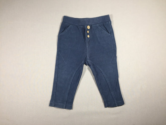 Pantalon bleu texturé - taille élastique, moins cher chez Petit Kiwi