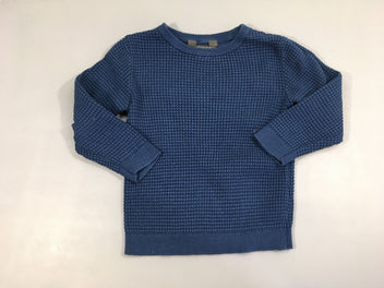 Pull mailles texturé bleu foncé