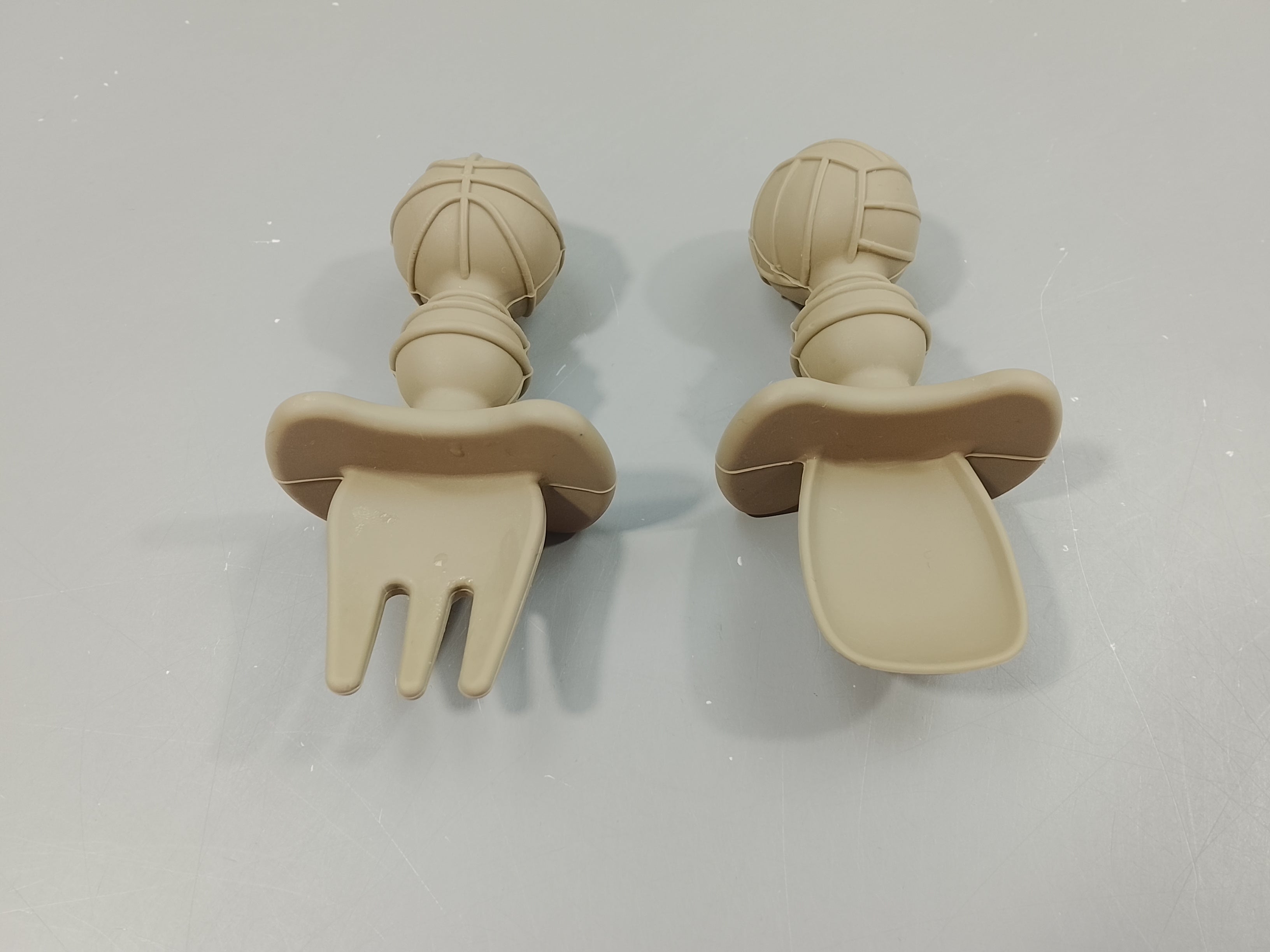 Cuillère et fourchette en silicone d'apprentissage et de dentition
