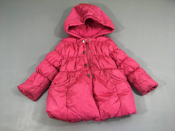 Veste ouatinée rose à capuche doublé polar