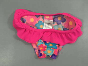 Culotte de maillot rose flash fleuri