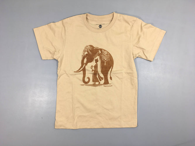 T-shirt m.c beige éléphant Heartifice, moins cher chez Petit Kiwi