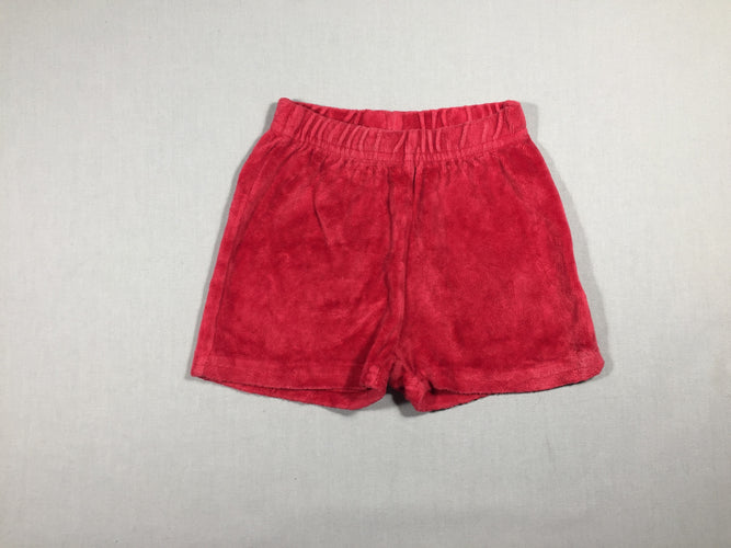 Short  velours rose/rouge, moins cher chez Petit Kiwi