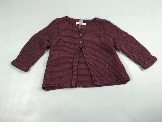 Gilet texturé mauve foncé, moins cher chez Petit Kiwi