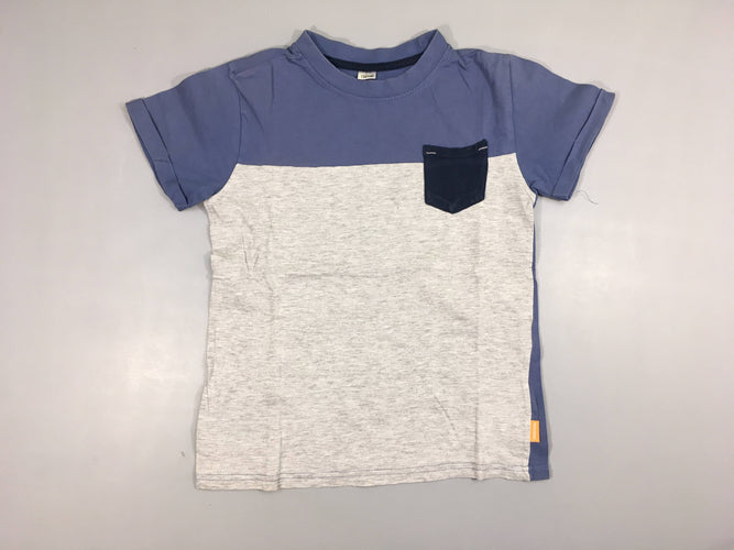 T-shirt m.c bleu-gris poche, moins cher chez Petit Kiwi