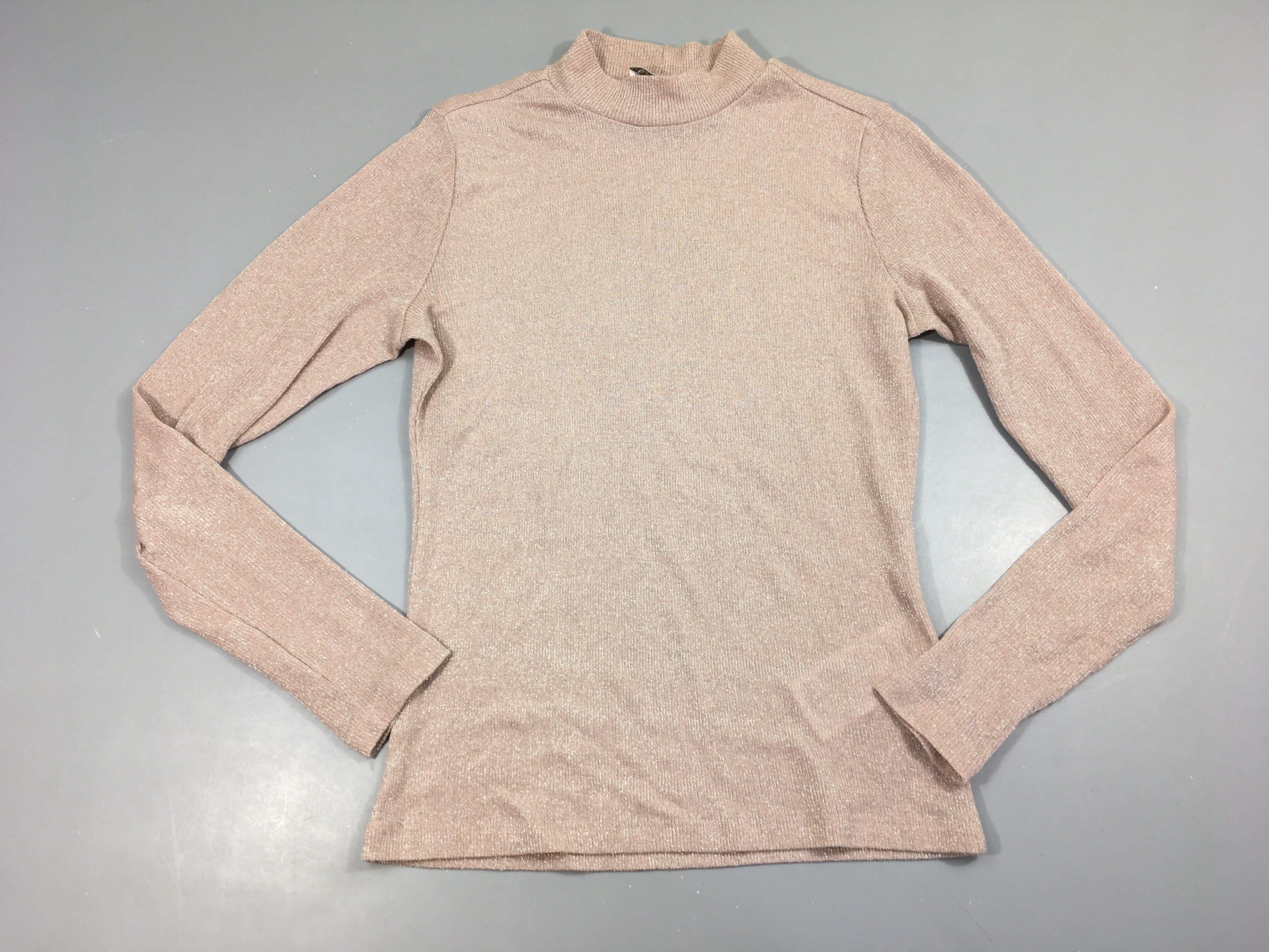 T-shirt m.l mailles vieux rose irisé