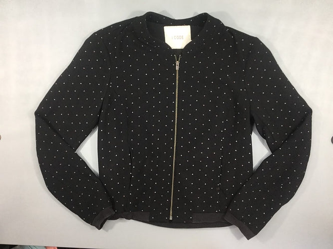 Gilet/veste légère zippée noir triangles, T36, moins cher chez Petit Kiwi
