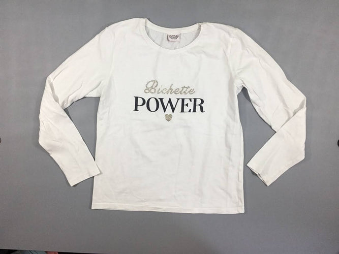 T-shirt m.l blanc Bichette Power, moins cher chez Petit Kiwi