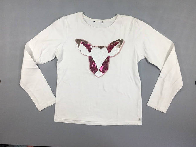T-shirt m.l blanc faon sequins réversibles, moins cher chez Petit Kiwi