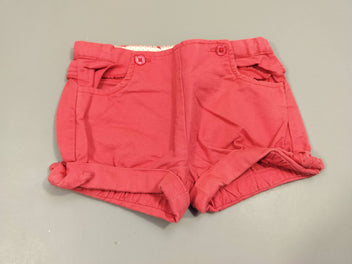 Short à revers rose, texturé 100 % coton