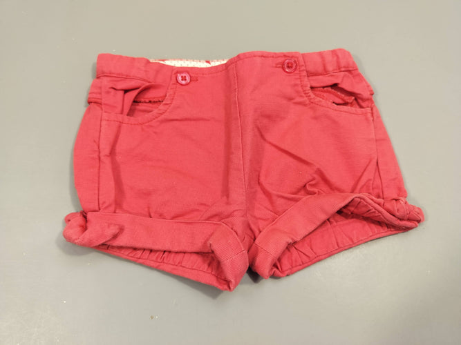 Short à revers rose, texturé 100 % coton, moins cher chez Petit Kiwi