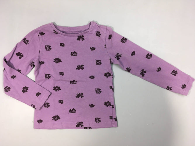 T-shirt m.l mauve fleurs, moins cher chez Petit Kiwi