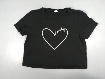 T-shirt m.c court noir coeur