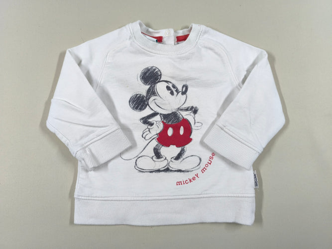 Sweat blanc Mickey, moins cher chez Petit Kiwi