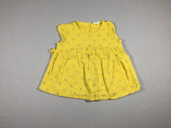 Robe s.m jaune texturée étoiles dorées