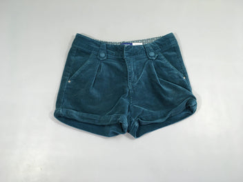 Short chino à revers velours bleu canard