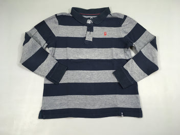 Polo m.l bleu rayé