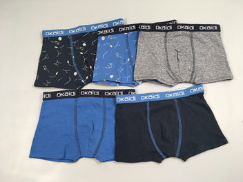 NEUF sans étiquette 5 boxers bleu motifs