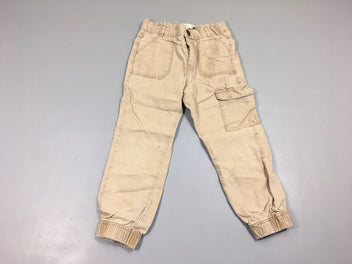 Pantalon cargo beige chevilles élastiquées