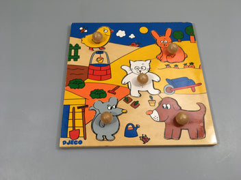 Planche puzzle bois animaux