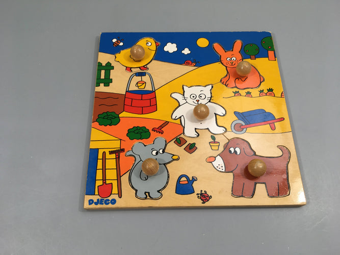 Planche puzzle bois animaux, moins cher chez Petit Kiwi