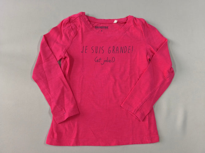 T-shirt m.l rose foncé "Je suis grande! (et jolie!)", moins cher chez Petit Kiwi