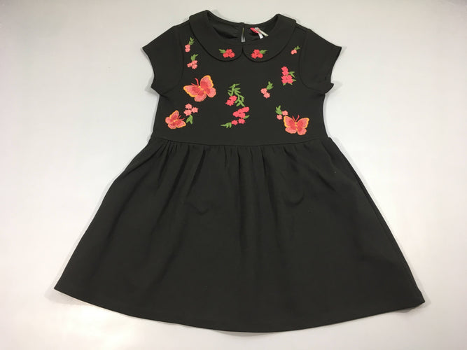 Robe m.c synthétique noir fleurs, moins cher chez Petit Kiwi