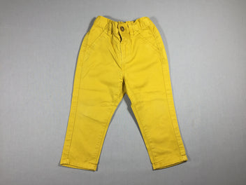 Pantalon toile jaune à revers