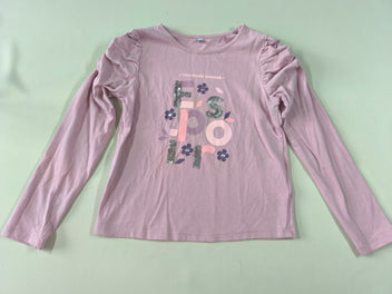 T-shirt m.l mauve clair manches froncées 