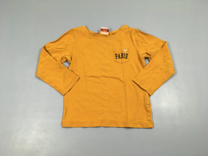 T-shirt m.l orange poche Paris, moins cher chez Petit Kiwi