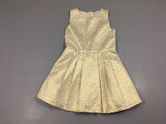 Robe s.m blanc pois dorés, moins cher chez Petit Kiwi