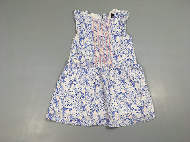 Robe m.c blanc sirenes bleues, moins cher chez Petit Kiwi