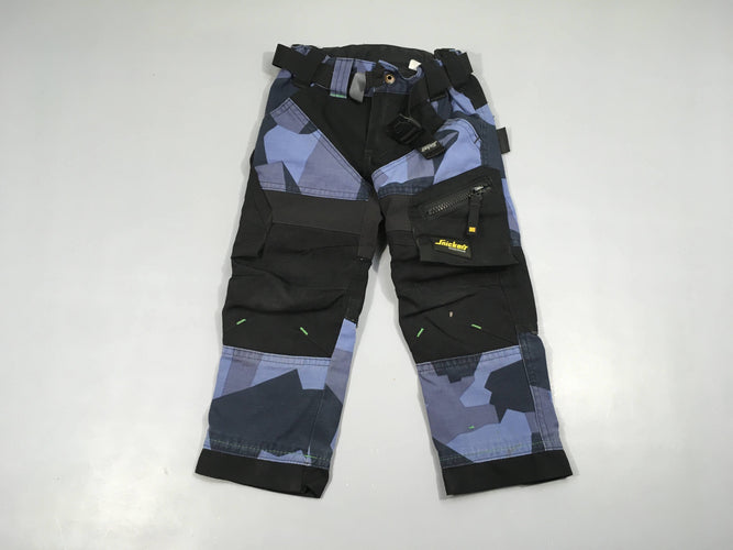 Pantalon de travail camo junior noir/bleu camouflage Flexiwork 7505 Snickers, moins cher chez Petit Kiwi