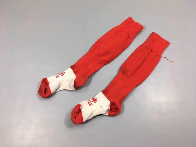 Chaussettes de foot rouge/blanc, Errea, moins cher chez Petit Kiwi