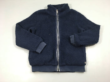 Gilet zippé teddy bleu foncé