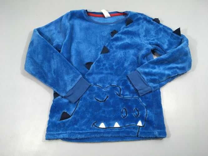 Pull velours bleu dragon, moins cher chez Petit Kiwi