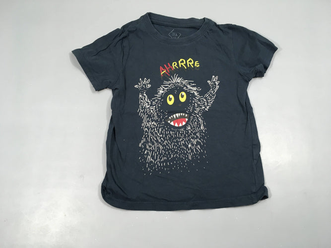 T-shirt m.c bleu foncé monstre, moins cher chez Petit Kiwi