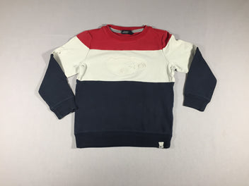 Sweat fin bleu marine/rouge/blanc voiture en relief