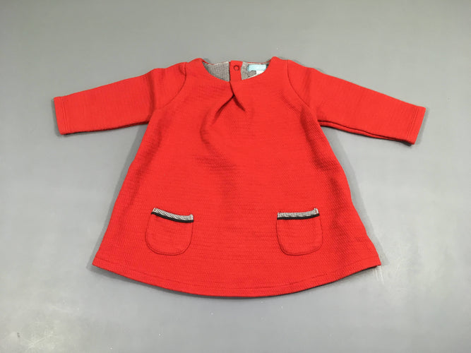 Robe m.l molleton texturé rouge poches, moins cher chez Petit Kiwi