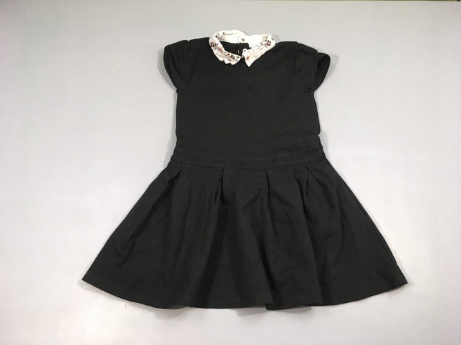 Robe m.c molleton noir col fleuri, moins cher chez Petit Kiwi