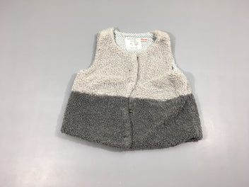 Gilet s.m teddy gris/écru