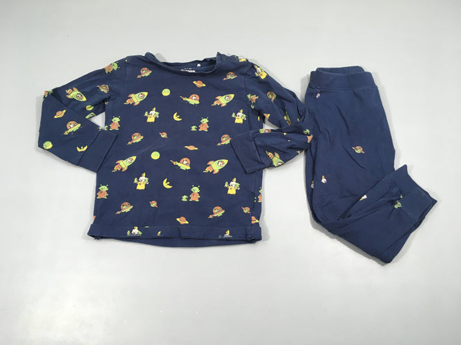 Pyjama 2pcs jersey bleu foncé bumba fusée, moins cher chez Petit Kiwi