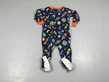 Pyjama jersey zippé bleu-orange éspace